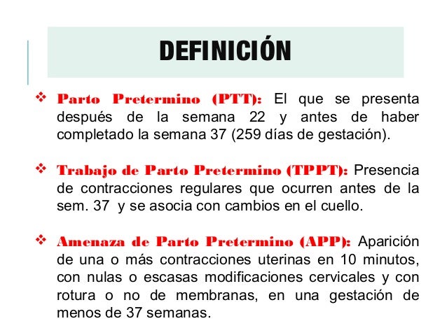 amenaza de parto pretermine